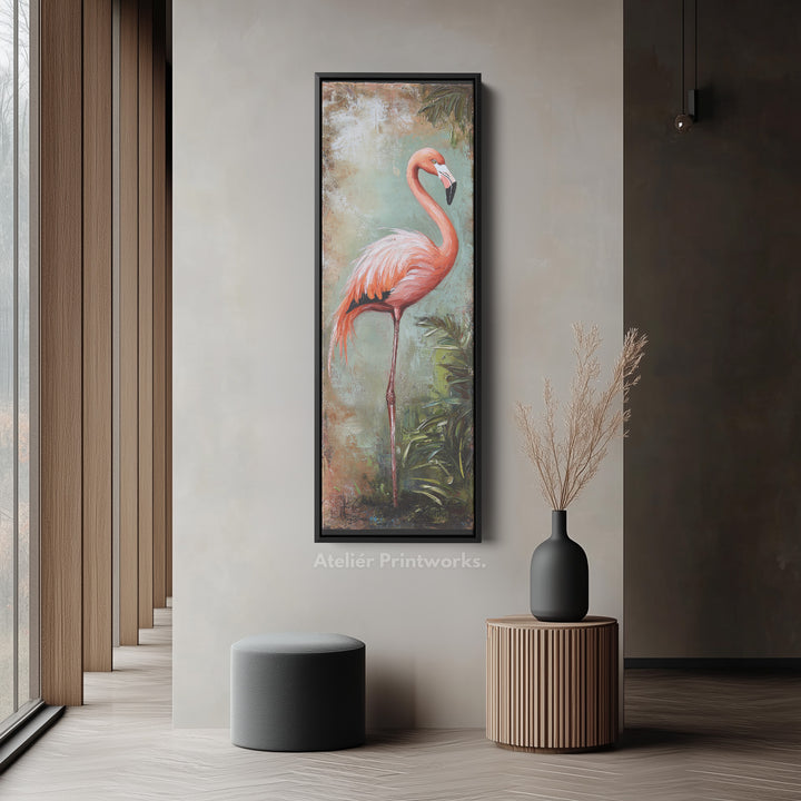 Pink Flamingo Tall Vertical Wall Decor