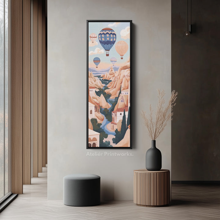 Cappadocia Balloons Vertical Framed Canvas Wall Decor