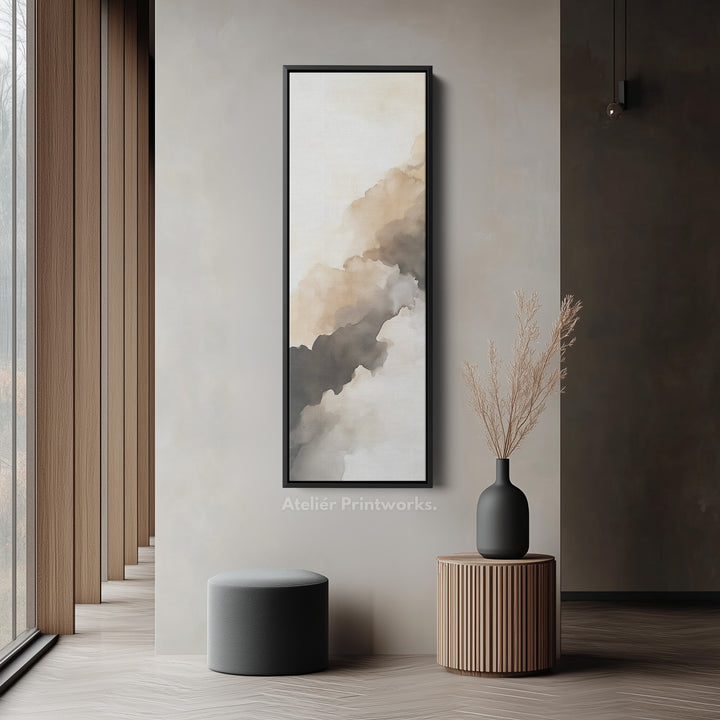 Abstract Brown Cloud Vertical Long Wall Decor