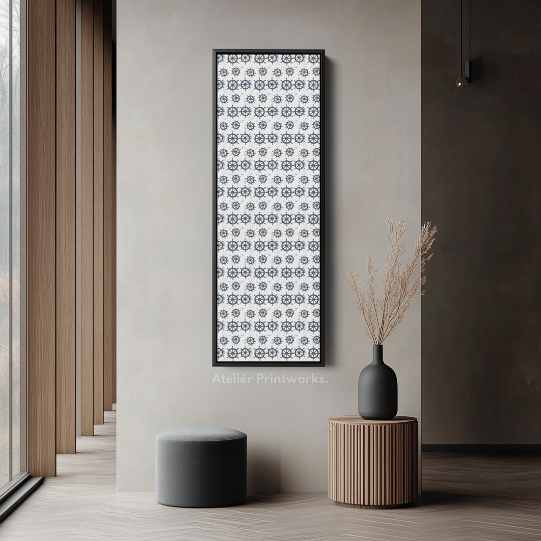 Vertical Long Wall Art Ships Wheel Wall Art