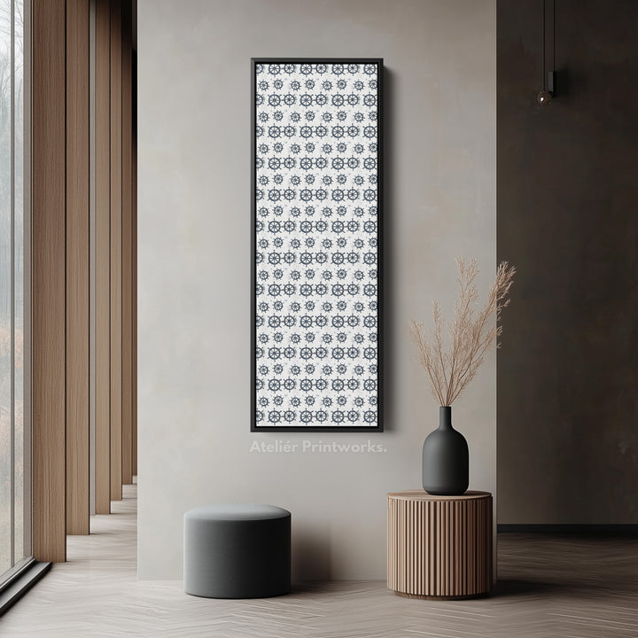 Vertical Long Wall Art Ships Wheel Wall Art