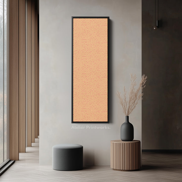 Vertical Long Wall Art Yellow & Red Pattern