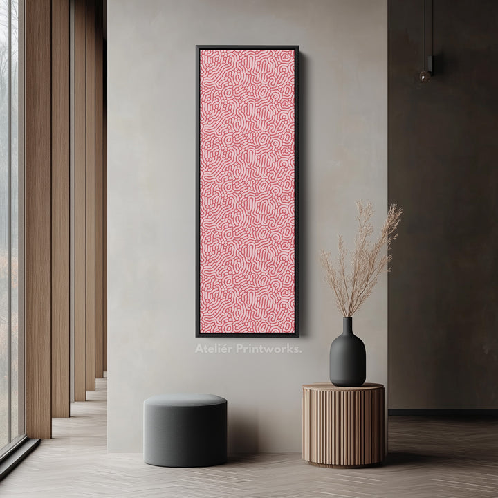 Red & Pink Wriggly Vertical Narrow Wall Art