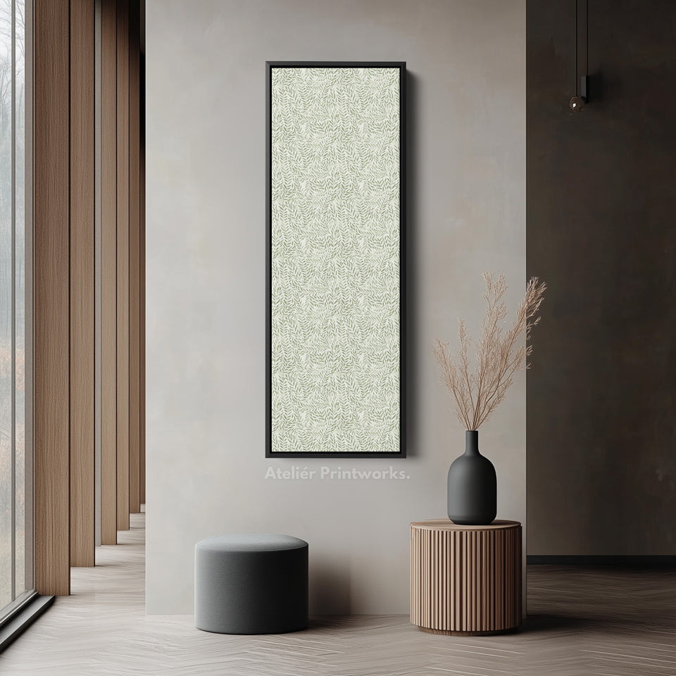 Long Vertical Wall Art Green Botanical Large Framed Canvas