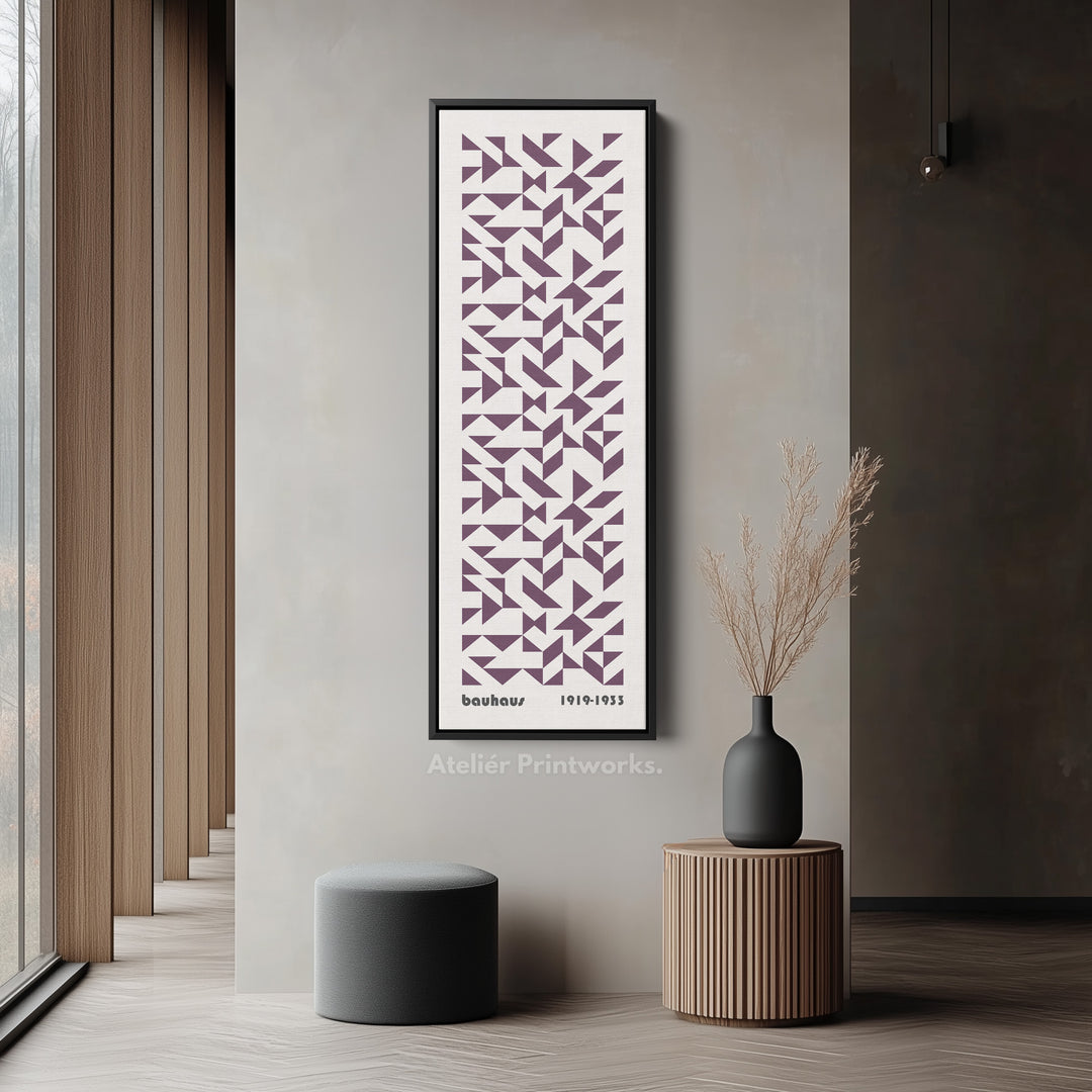 Bauhaus Retro Mid Century Geometric Long Vertical Wall Art