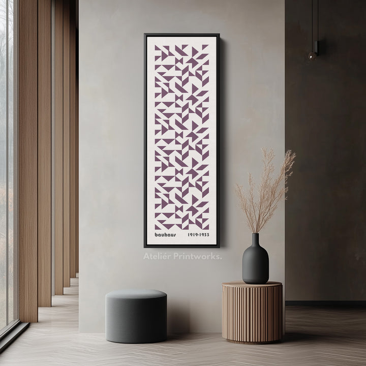 Bauhaus Retro Mid Century Geometric Long Vertical Wall Art