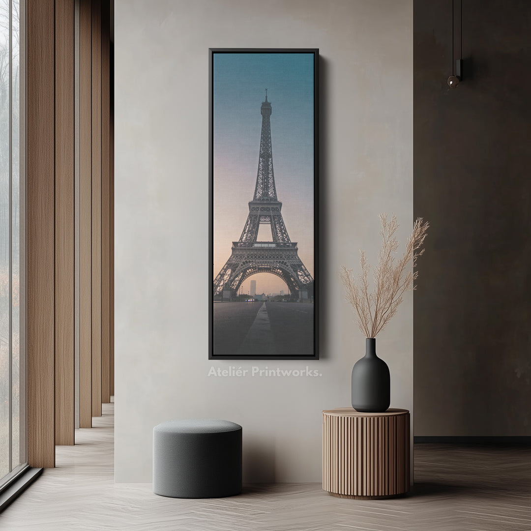 Paris Eiffel Tower Large Framed Canvas Vertical Wall Art