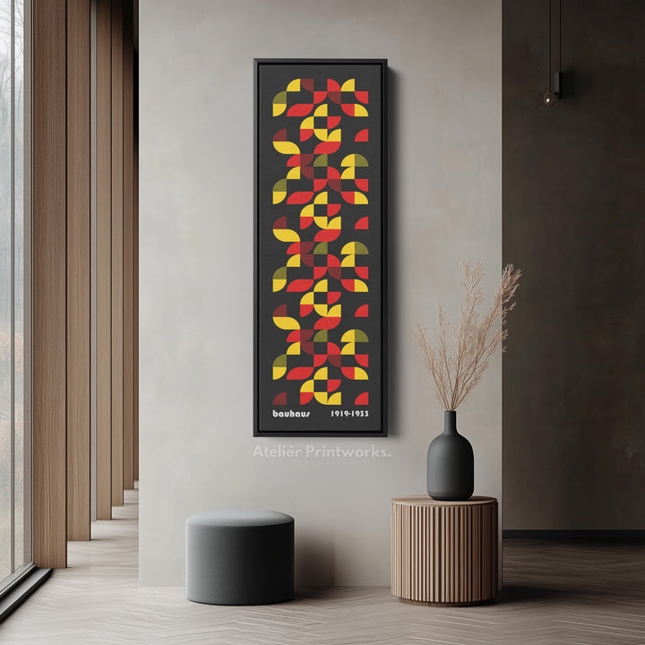 Black Long Vertical Mid Century Bauhaus Wall Art