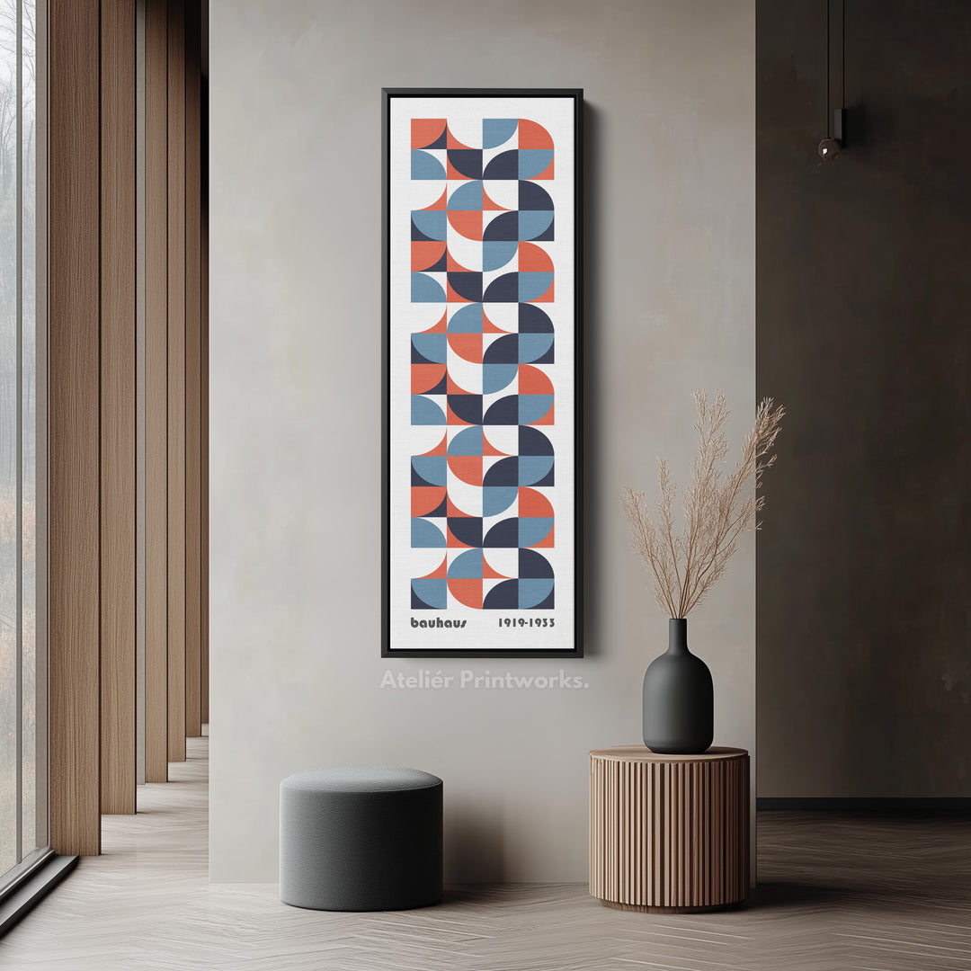 White Large Framed Canvas Beige Bauhaus Wall Art