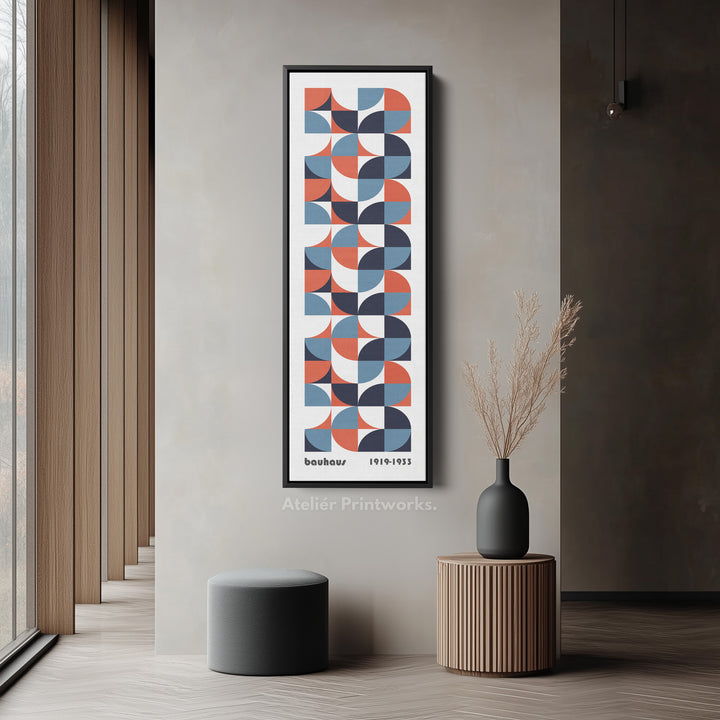 White Large Framed Canvas Beige Bauhaus Wall Art