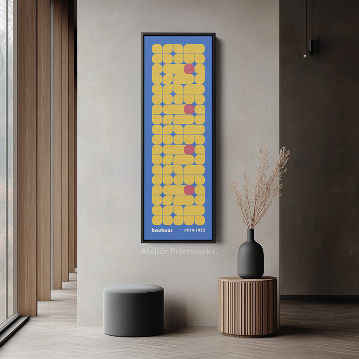 Tall Framed Canvas Long Bauhaus Geometric