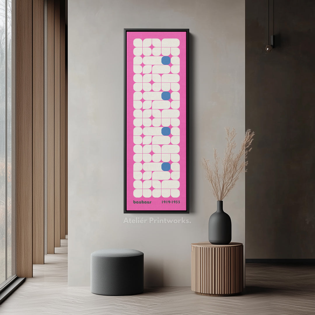 Vertical Pink Wall Decor Bauhaus Mid Century