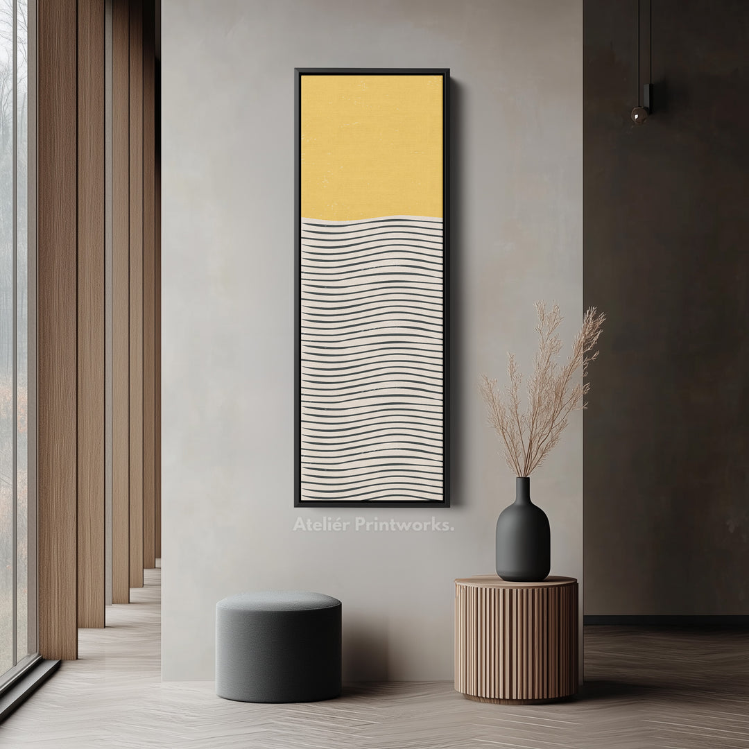 Minimalist Brush Dots Vertical Framed Canvas Wall Art for Bedroom or Office