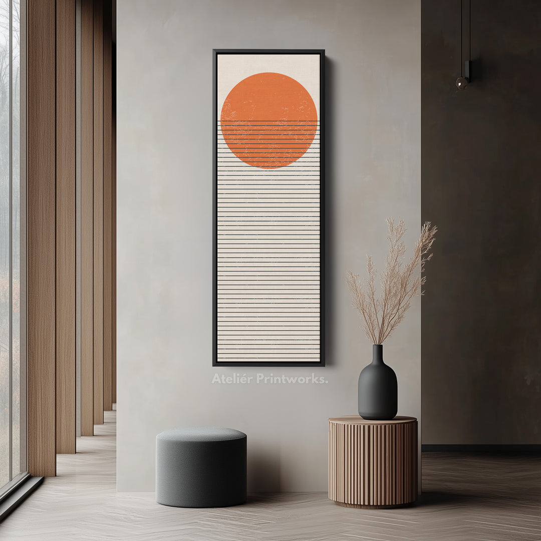 Geometric Grey Faceted Vertical Framed Canvas Wall Art for Office or Living Room