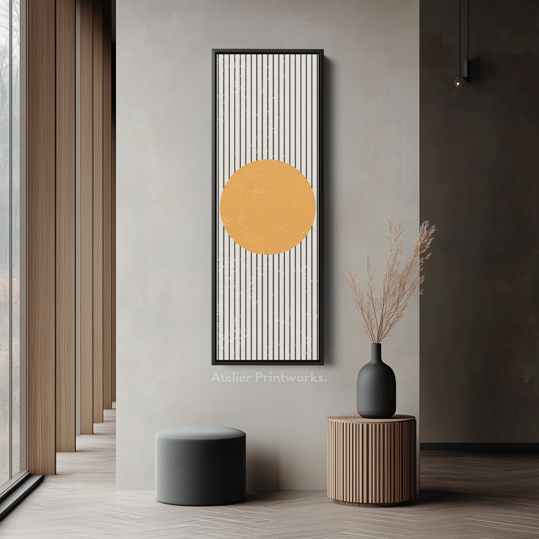 Minimalist Blue Block Vertical Framed Canvas Wall Art for Bedroom or Office