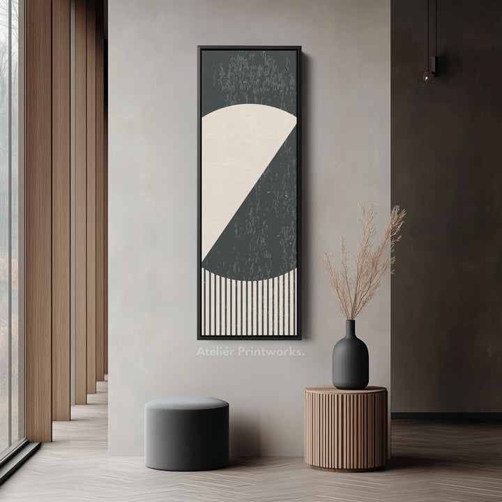 Art mural sur toile encadrée verticale Soleil Pop Art rétro pour chambre ou salon