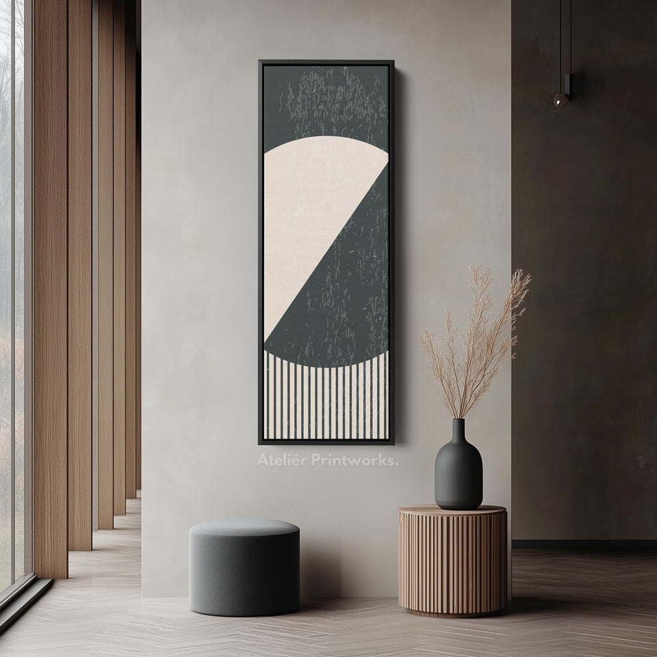 Retro Pop Art Sun Vertical Framed Canvas Wall Art for Bedroom or Living Room