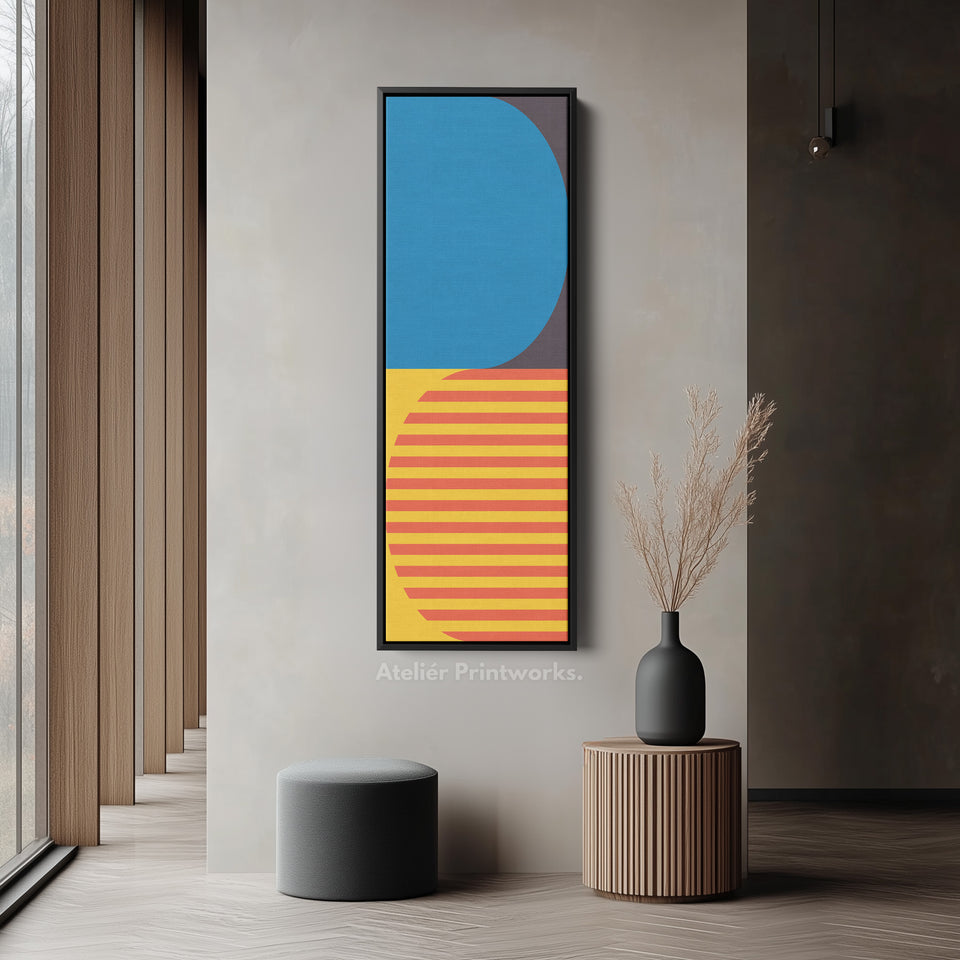 Minimalistische Sonnenstreifen Vertikale Gerahmte Leinwand Wandkunst für Schlafzimmer oder Flur