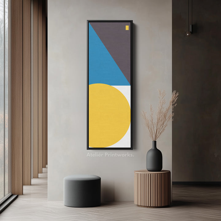 Bold Color Block Vertical Framed Canvas Wall Art for Office or Living Room