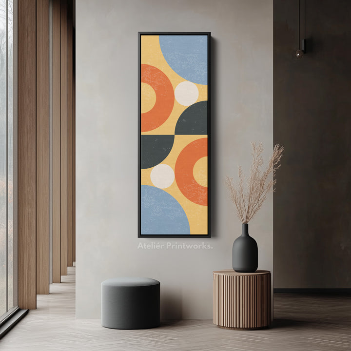 Abstract Curves Vertical Framed Canvas Wall Art for Living Room or Office