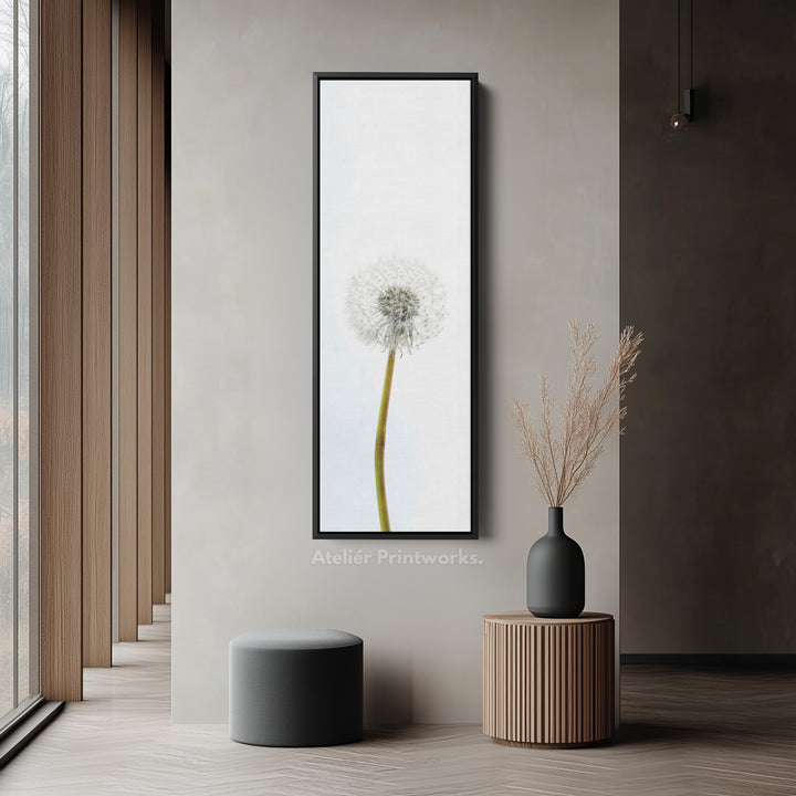 Vertical Framed Canvas Minimal Dandelion Tall Wall Art For Bedroom