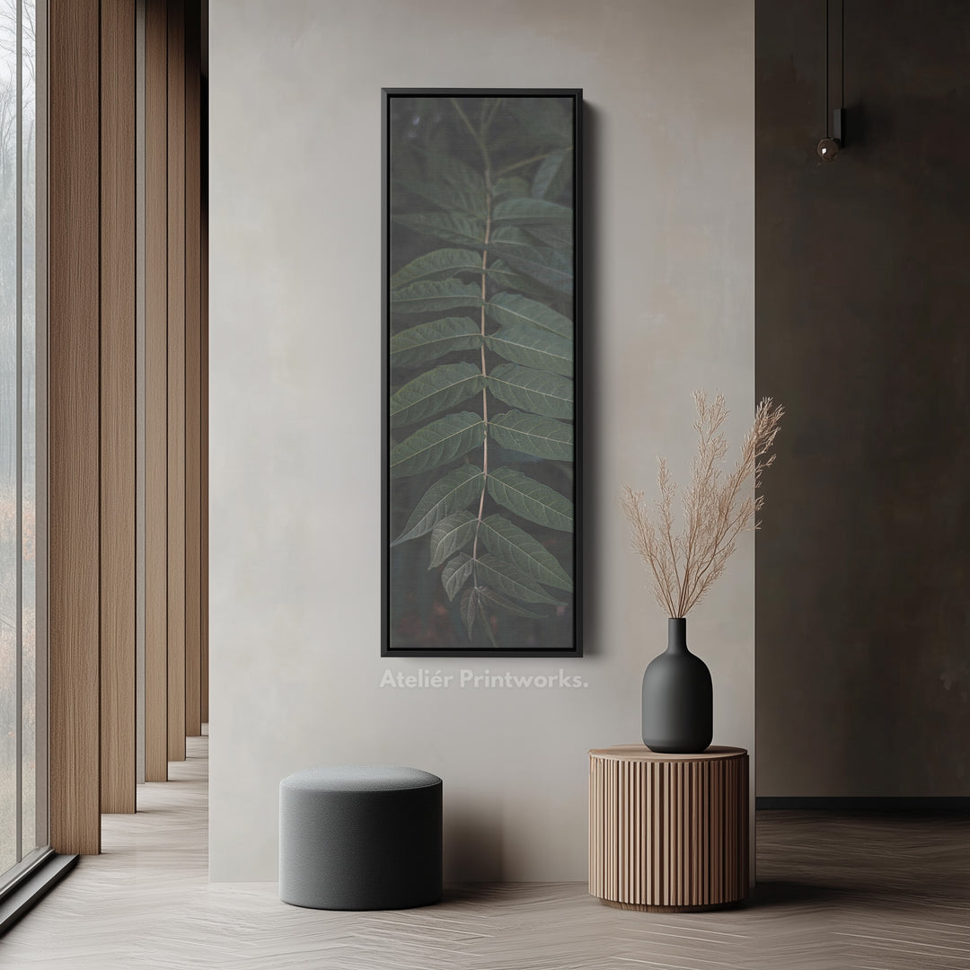 Tall Wall Art Green Fern Nature Vertical Canvas For Hallway