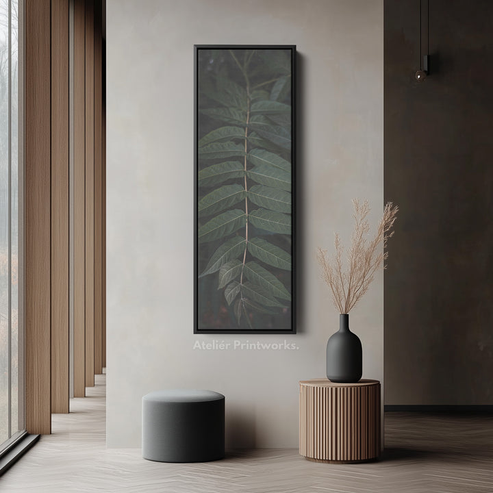 Tall Wall Art Green Fern Nature Vertical Canvas For Hallway