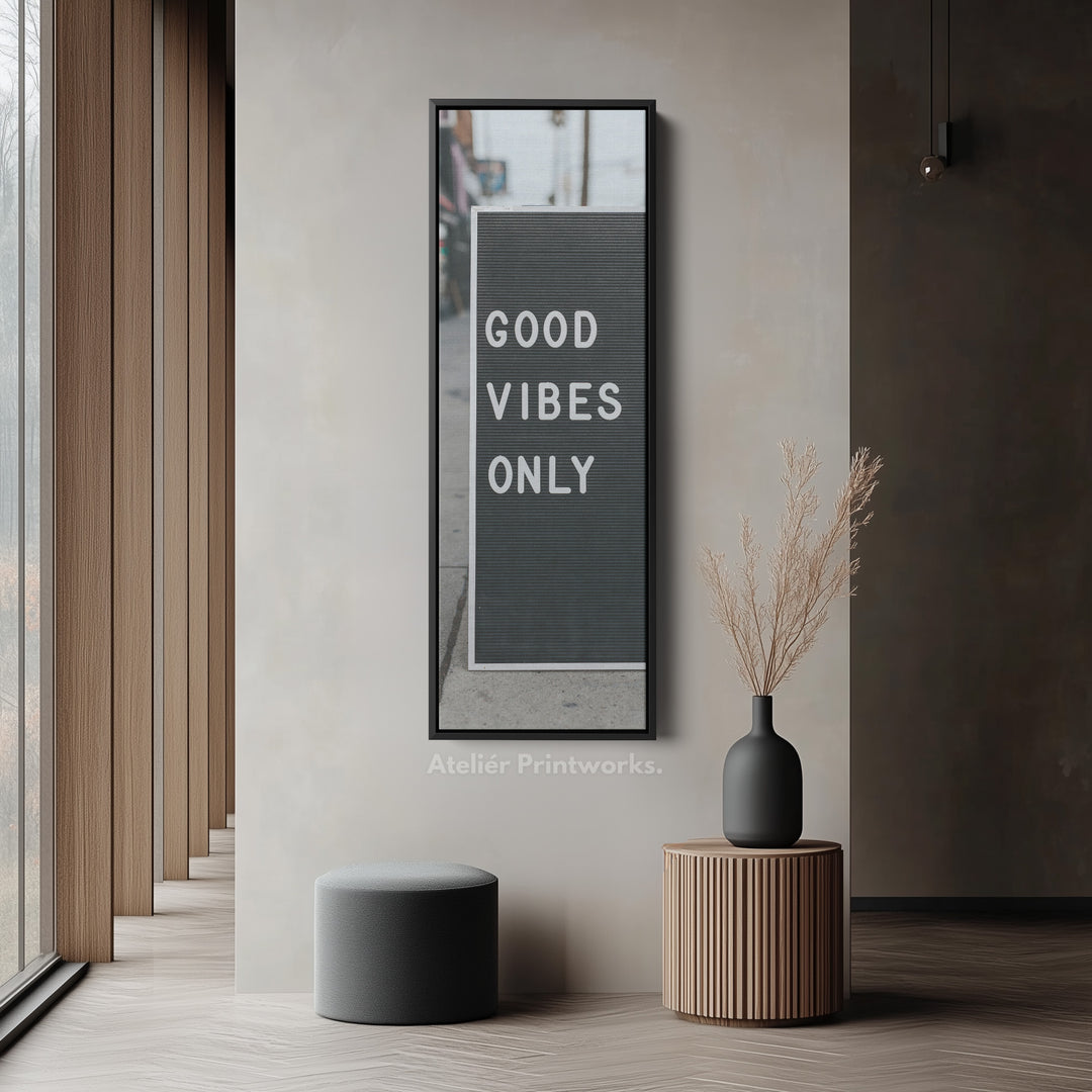 Vertical Wall Art Typography Black And White Skinny Wall Art For Office