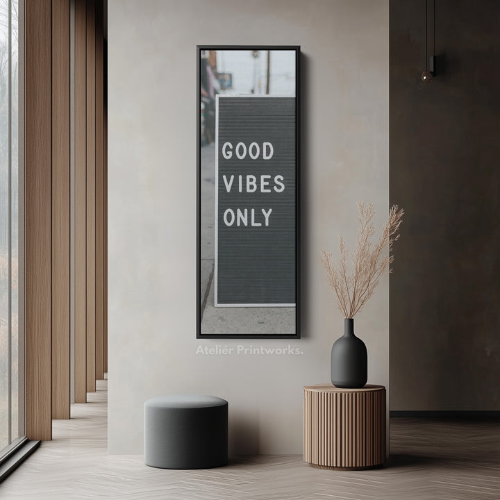 Vertical Wall Art Typography Black And White Skinny Wall Art For Office
