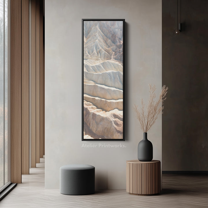 Tall Wall Art Beige Desert Ridge Vertical Canvas For Living Room