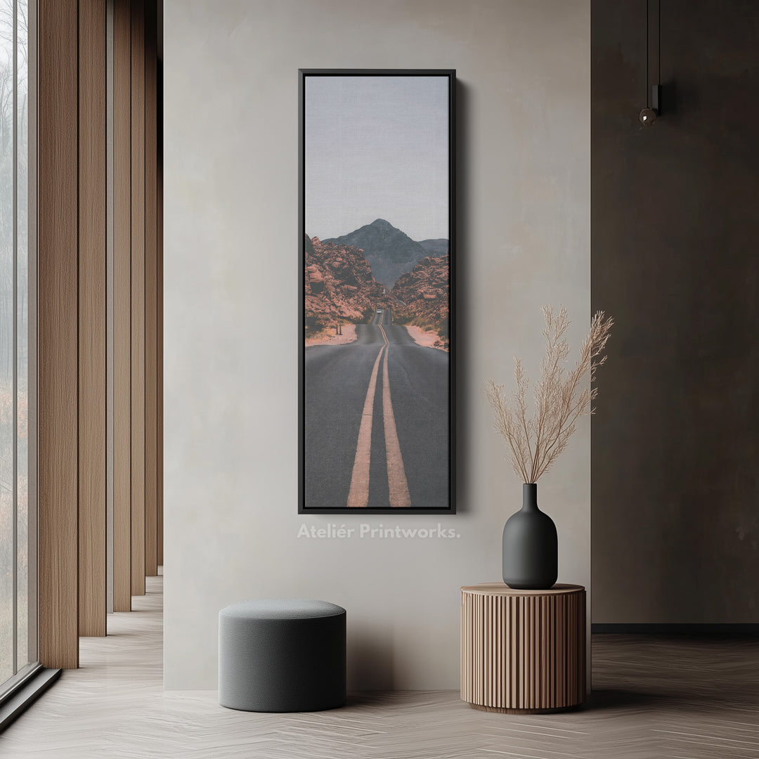 Skinny Wall Art Desert Road Vertical Wall Art For Hallway