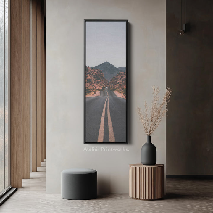 Skinny Wall Art Desert Road Vertical Wall Art For Hallway
