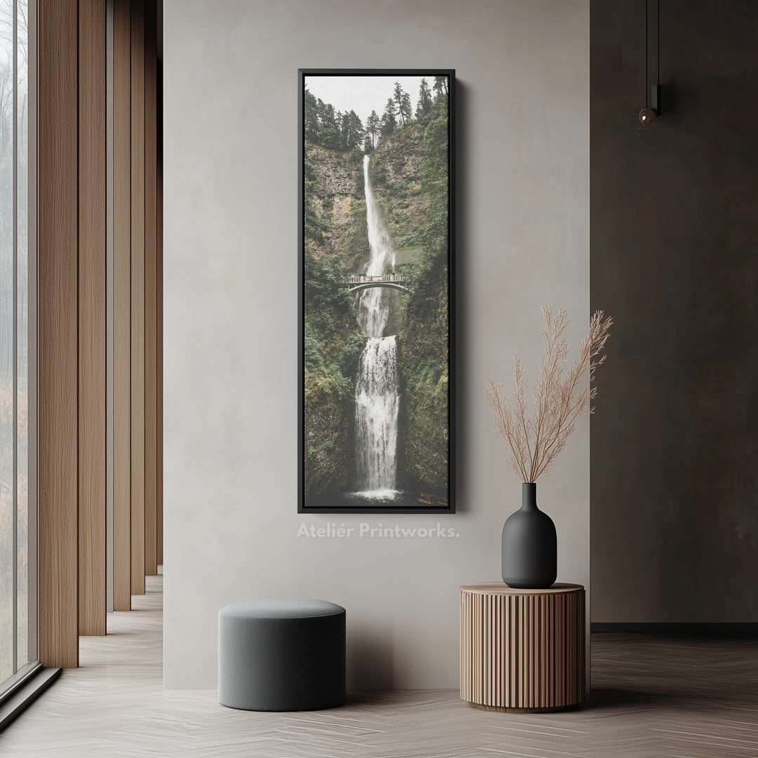 Tall Canvas Wall Art Waterfall Bridge Narrow Wall Art For Living Room