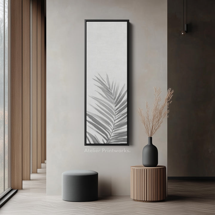 Vertical Wall Art Pink Fern Tall Canvas For Bedroom