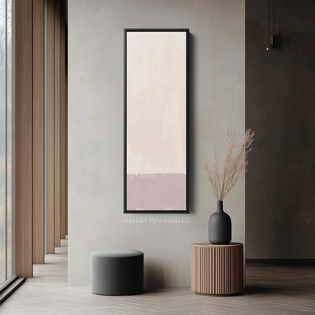 Tall Wall Art Beige Pink Long Vertical Canvas For Bedroom