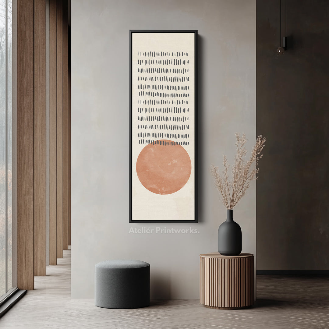 Narrow Wall Art Beige Rust Skinny Wall Art For Living Room