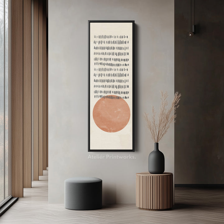Narrow Wall Art Beige Rust Skinny Wall Art For Living Room