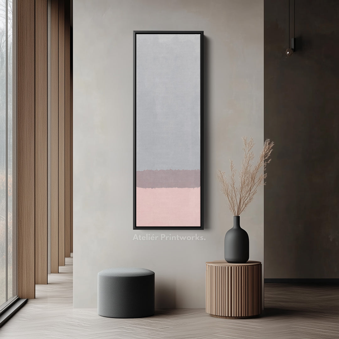 Hallway Wall Art Vertical Grey Pink Tall Canvas