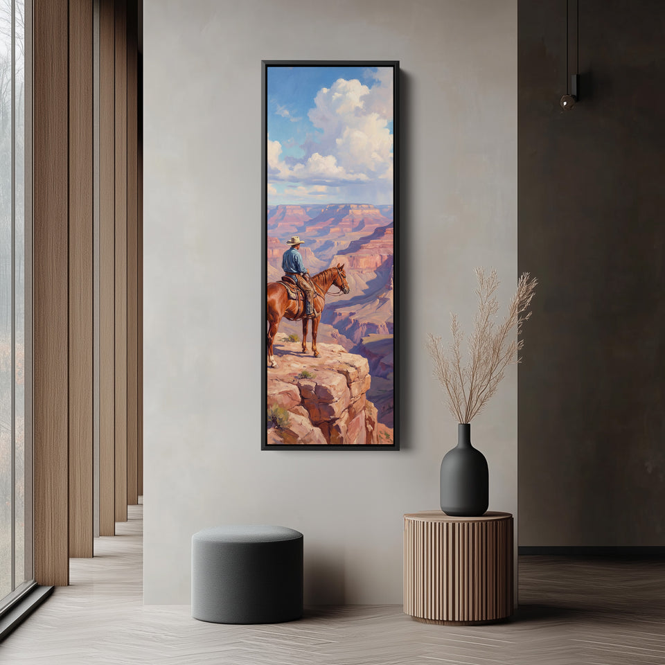 Cowboy Canyon Panoramic Wall Art Extra Wide Canvas Living Room