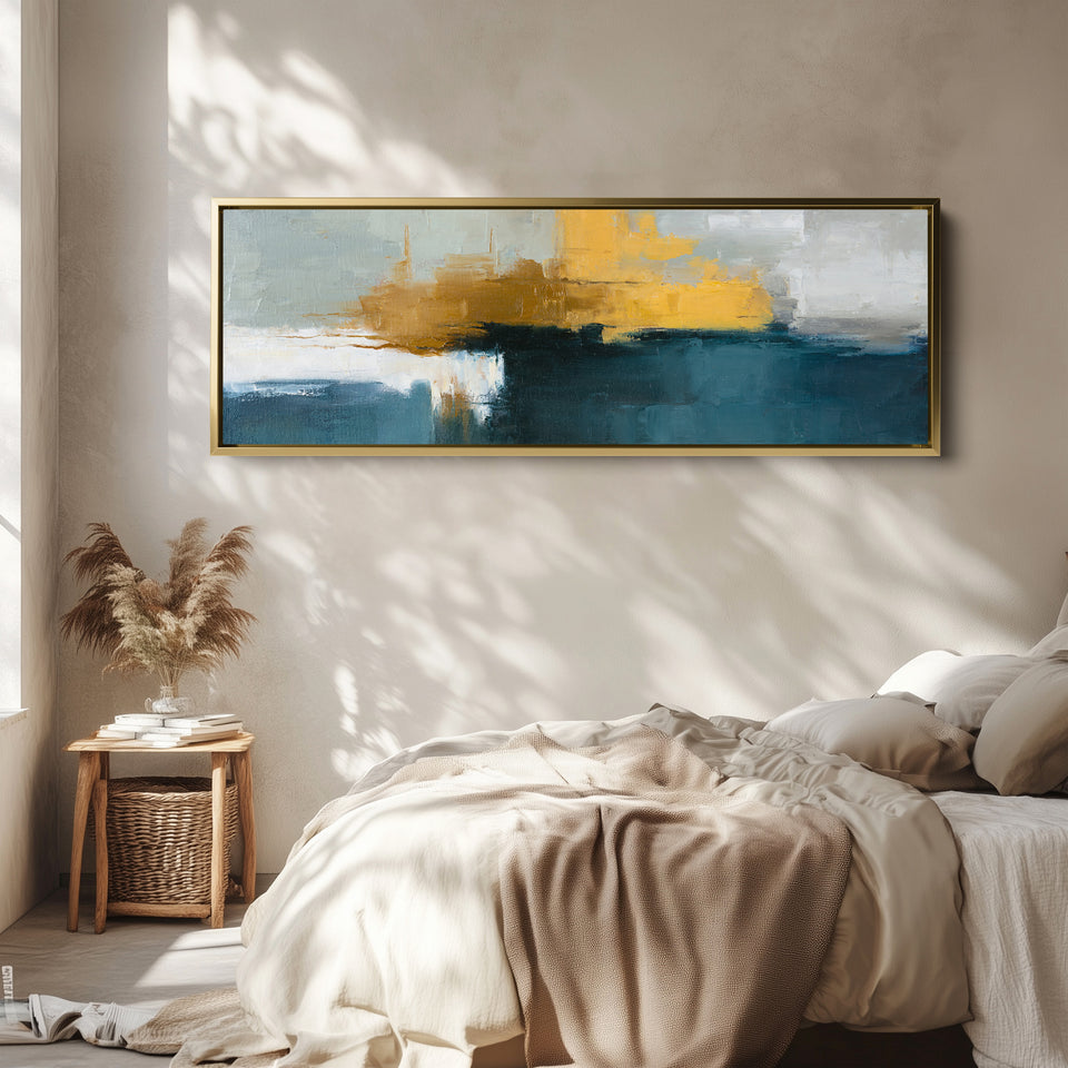 Horizontal Wall Art Abstract Colour Block Landscape For Living Room Modern Decor