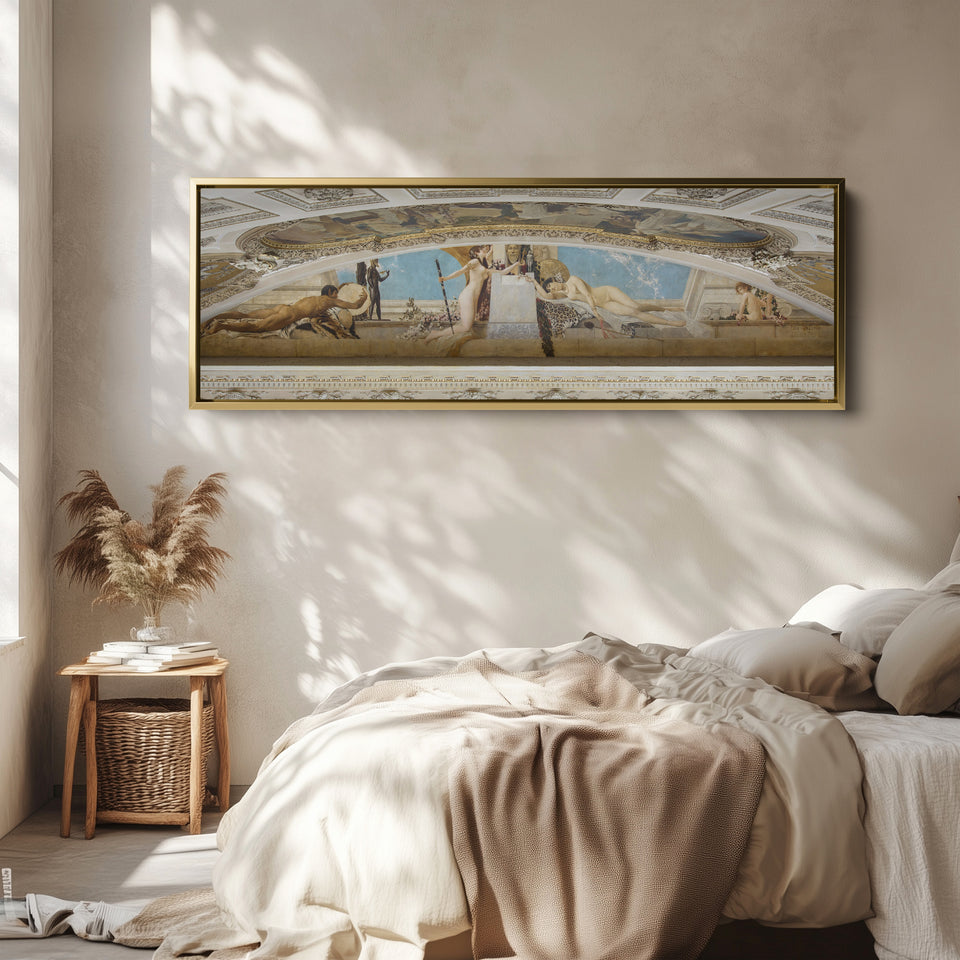 Wide Wall Art Gustav Klimt Classical Mural For Hallway Famous Art Scene