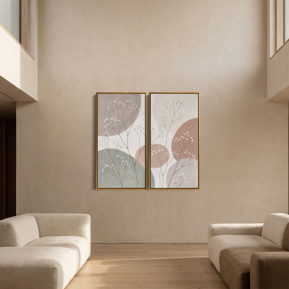 Wildflower Stems Extra Large Wall Art Set Hallway