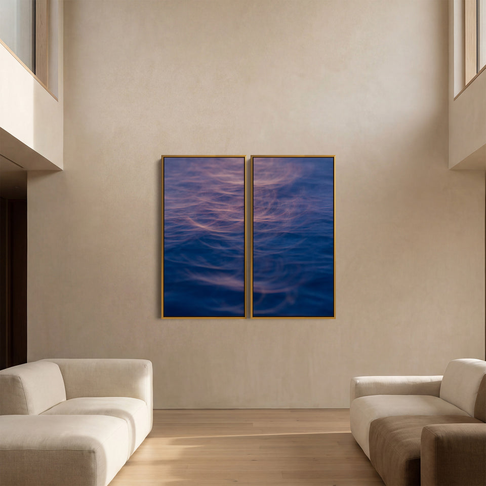 Soft Abstract Water Reflections Vertical Triptych Wall Art For Office