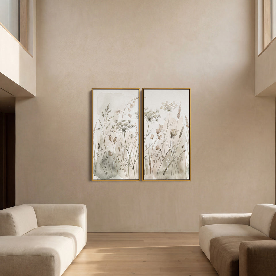 Delicate Wildflowers Set Of 2 Wall Art For Dining Room