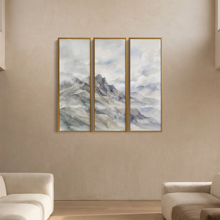 Mountain Peaks Large Scale Wall Art Set for Bedroom