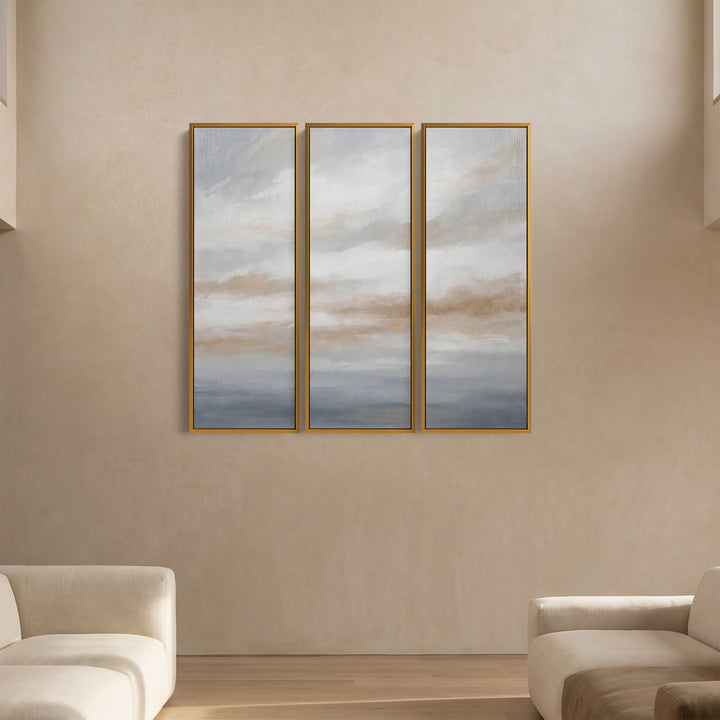 Soft Abstract Clouds Large Scale Wall Art Set For Office