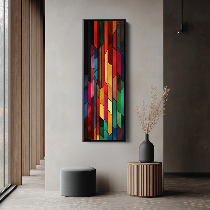 Tall Wall Art Geometric Abstract Panels For Office Decor