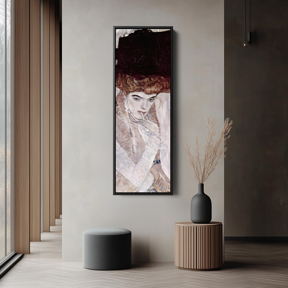 Gustav Klimt Narrow Wall Art Portrait Of Hermine Gallia For Living Room