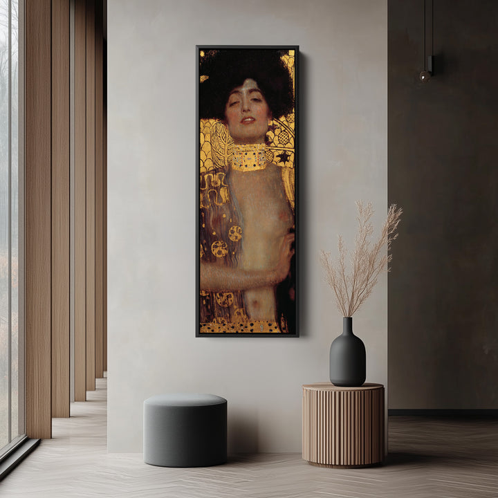 Gustav Klimt Tall Wall Art Judith Portrait With Gold Background For Office