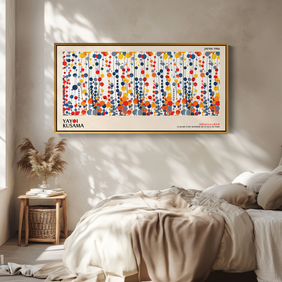 Yayoi Kusama Horizontal Wall Art Vertical Hanging Dot Pattern Statement Wall Decor For Office